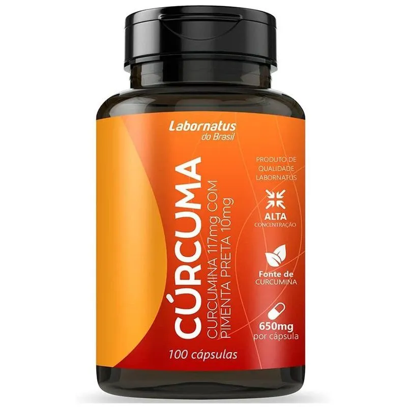 Cúrcuma Com Pimenta Preta 100 Cápsulas 650mg - Labornatus