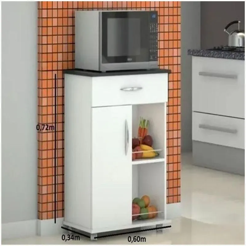 Aparador Com Uma Porta E Gaveta Armazenameto Brancocom Tampo