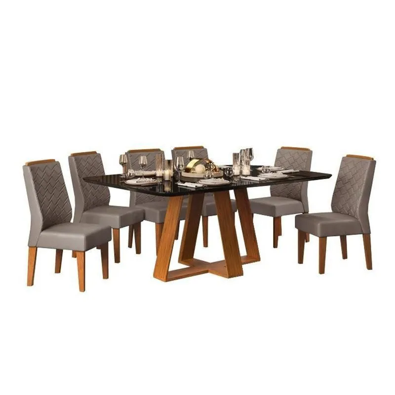 Sala De Jantar Mesa Kiara Freijó/preto 6 Cad Freijó/lunar