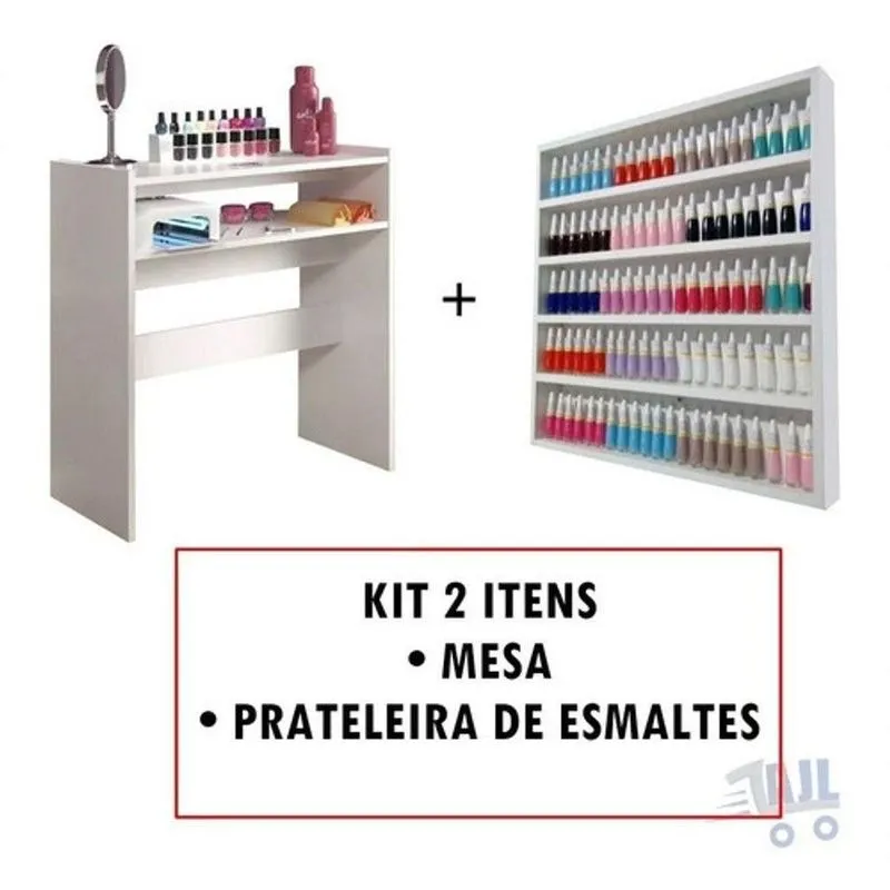 Expositor De Esmaltes Com Mesa Manicure