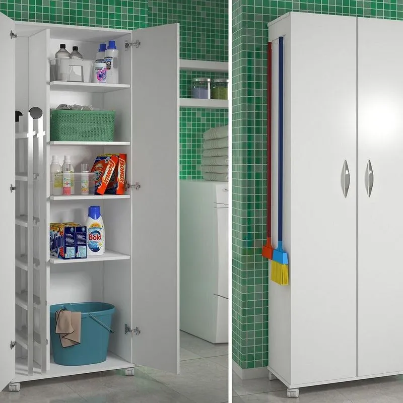 Balcão Gabinete Branco Armário 2 Portas Alto