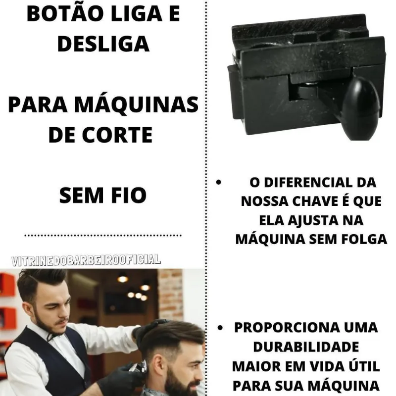Botão Liga E Desliga Para Máquinas De Cortar Cabelo Wmark