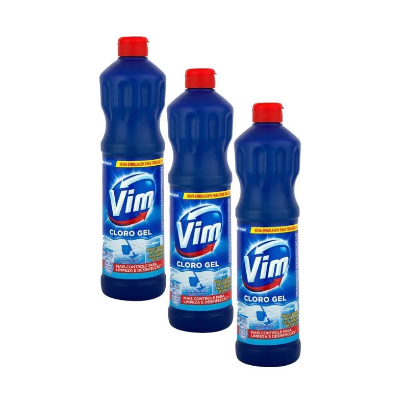 Cloro Gel Vim Sua Casa Protegida - Original 700ml Kit 3