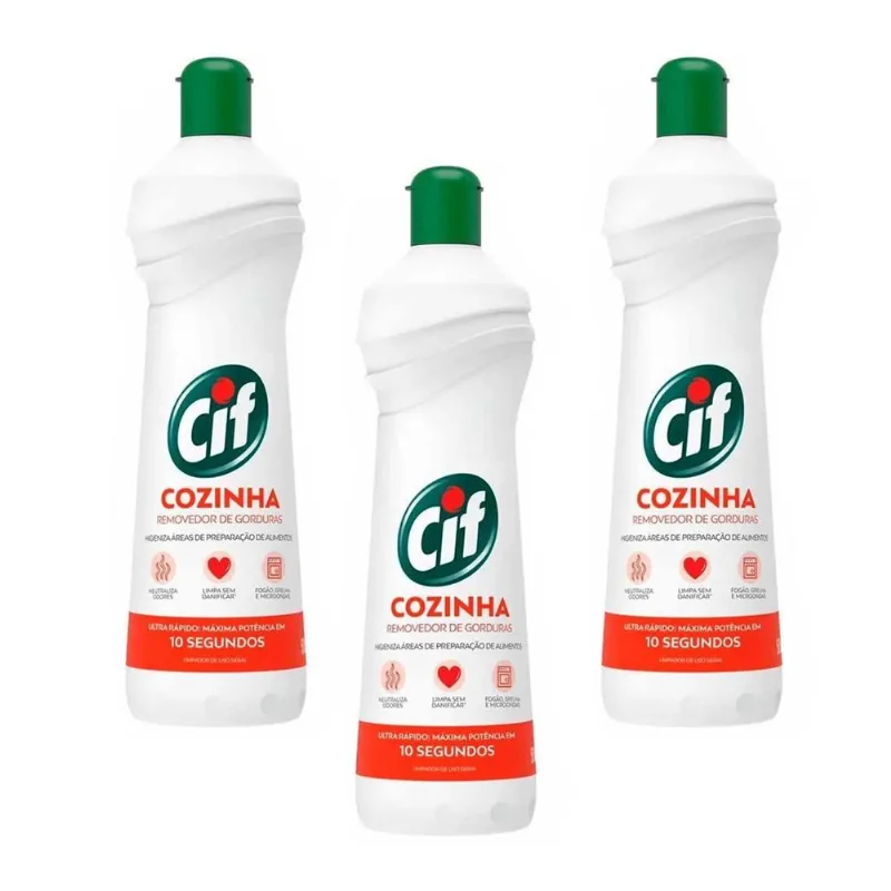 Cif Removedor De Gorduras 500ml Kit 3