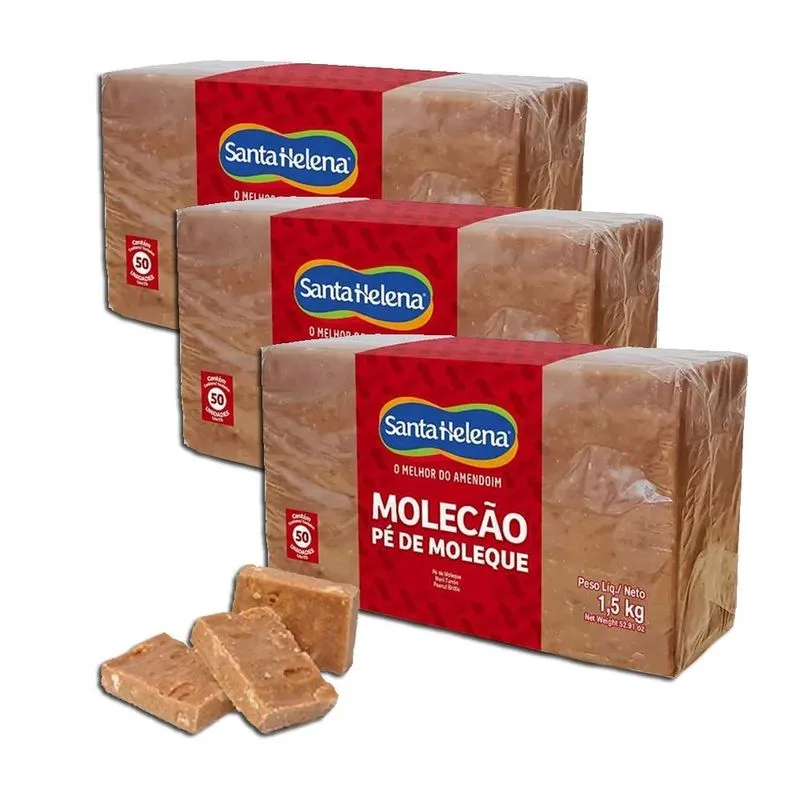 Pé De Moleque Molecão Delicioso Santa Helena Kit 3