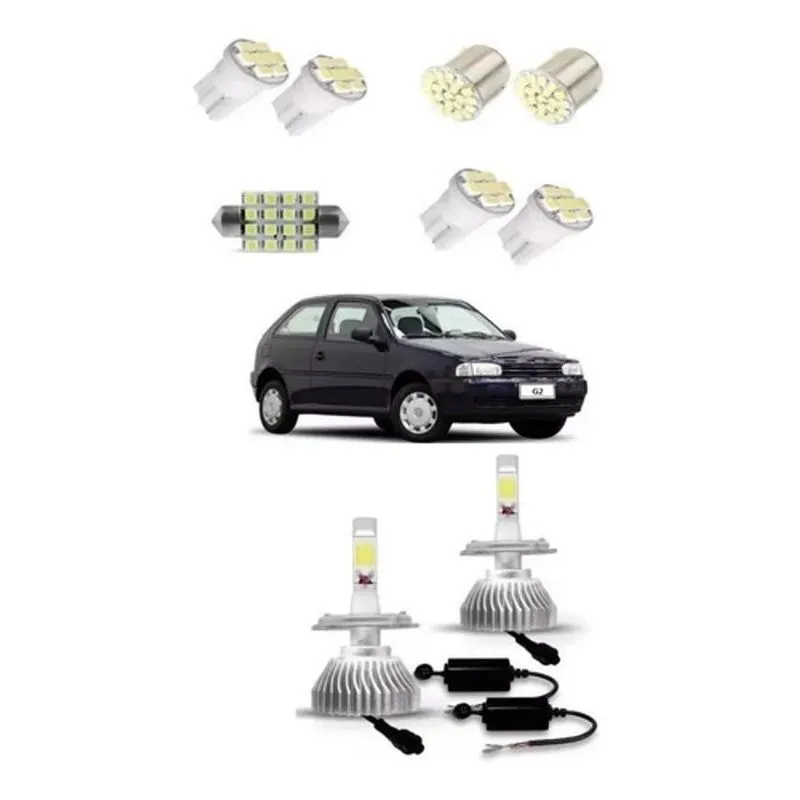 Kit Lampada Super Led H4 Alto E Baixo Gol G2 Foco Simples