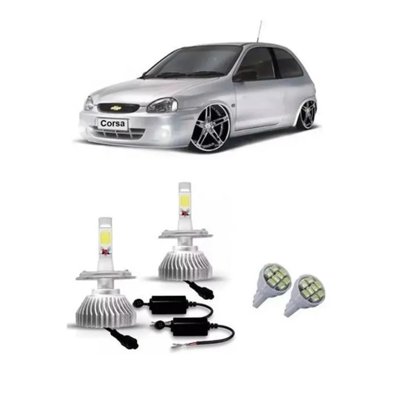 Kit Lampada Super Led H4 Baixo Alto Corsa Wind Sedan Classic