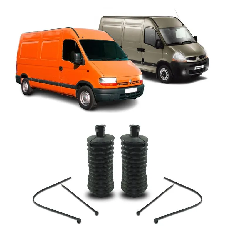 2 Kit Guarda Pó Caixa De Direção Renault Master 2002 A 2013