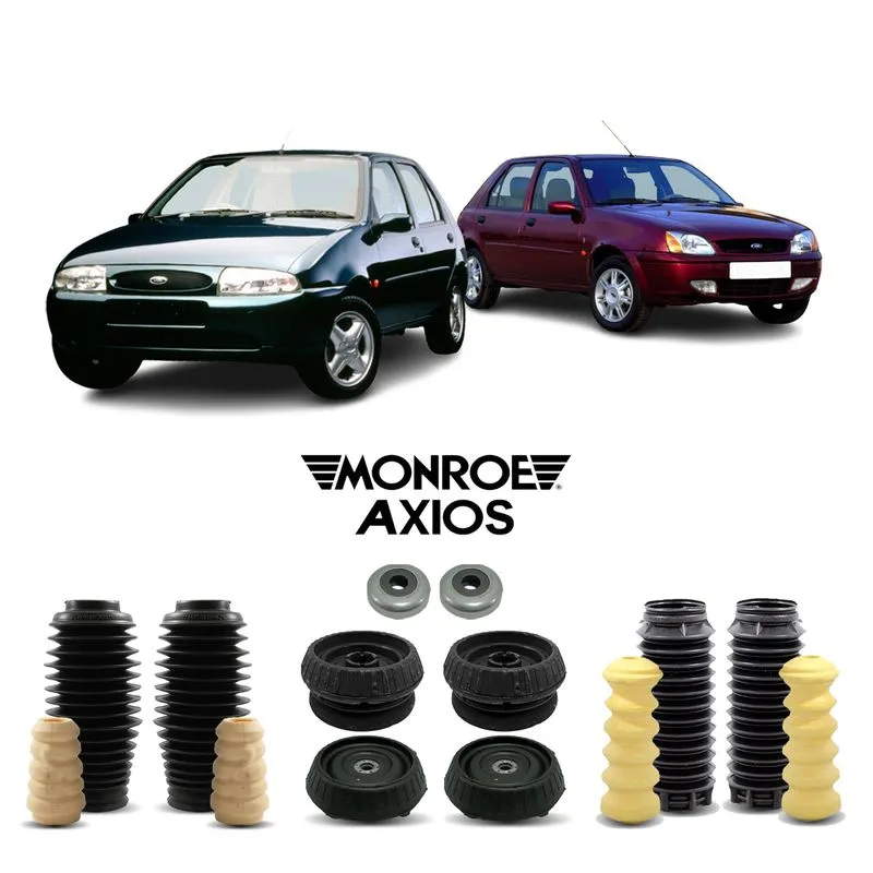 Par Kit Suspensão Dianteira Traseira Ford Fiesta 1996 A 2006