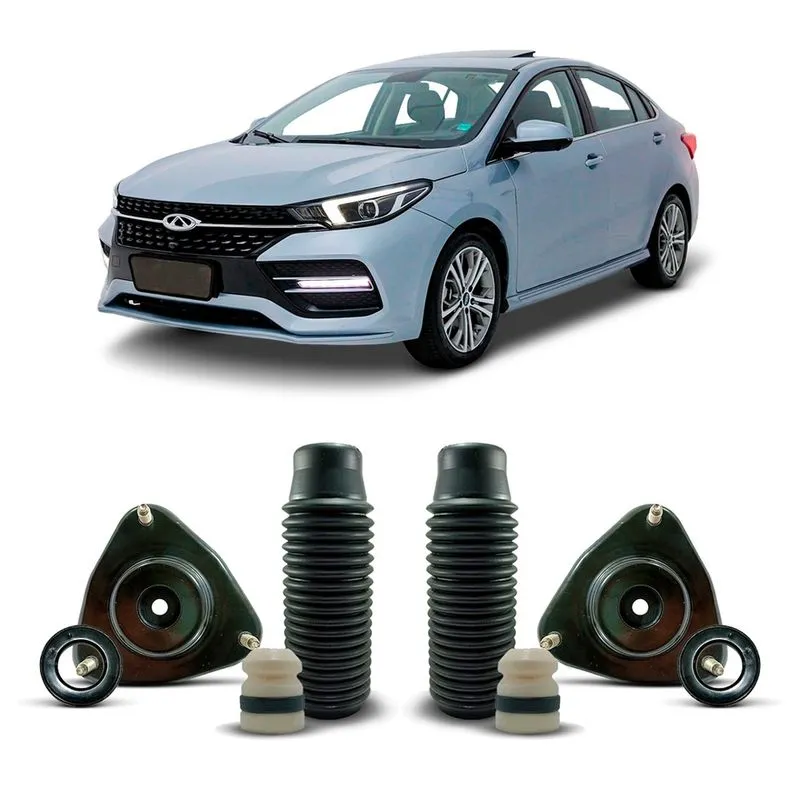 Par Kit Reparo Coxim Batedor Batente Coifa Rolamento Amortecedor Dianteiro Caoa Chery Arrizo 6 2020 2021 2022
