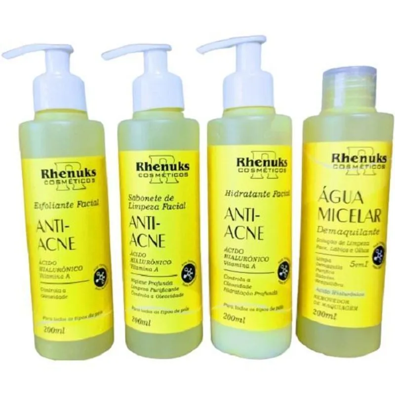 Combo Para Tratamento Anti Espinha Cravos Água Micelar