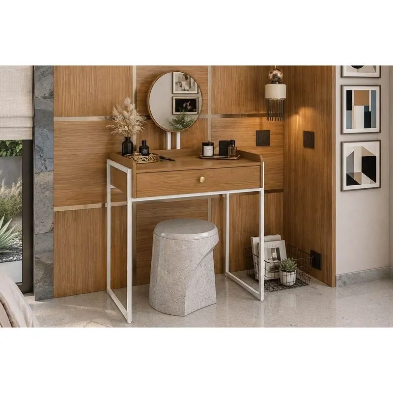 Penteadeira Camarim LI064 Industrial Canela/Branco Kappesberg