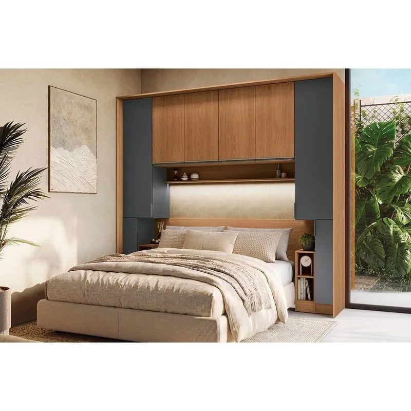 Quarto Planejado Casal Liga 5 Peças 8 Pontos QM32 Graf