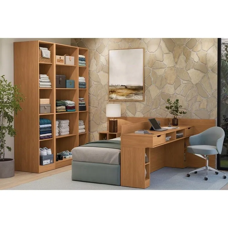 Quarto Planejado Casal Liga 10 Peças Qm39 Canela