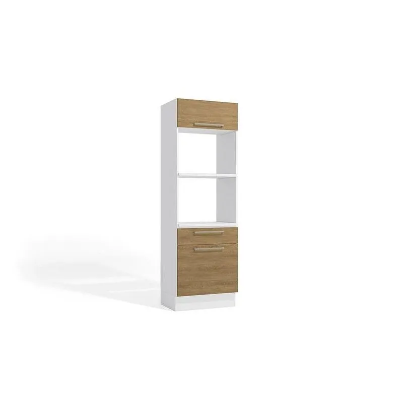 Kit Forno Kappesberg Suprema 2 Portas 1 Gaveta Branco/freijó 70cm X 52cm
