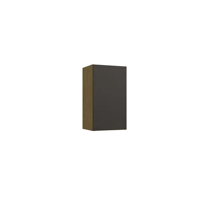 Armário Aéreo Suprema 1 Porta Freijó/preto Fosco 40cm X 34cm