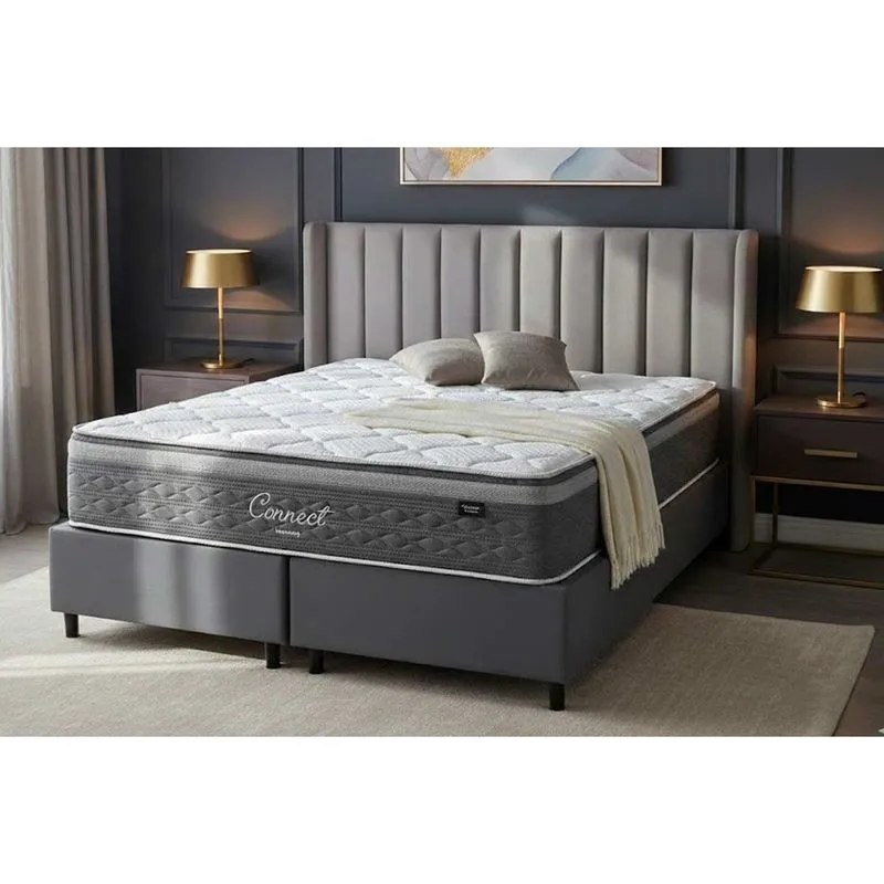 Cama Box CRC Queen +Colchão Molas Master Pocket Connect Kappesberg 158x198