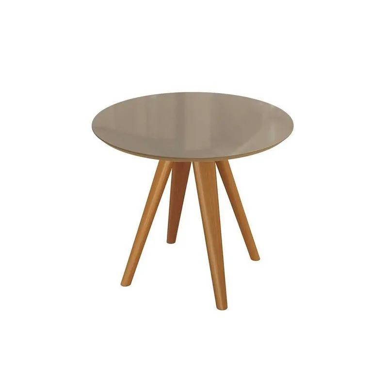 Base de Mesa p/ Cozinha Duna Premium Madeira Maciça c/ Tampo Madeirado c/ Vidro 105x105cm Carvalho/Freijo Bronze - Kappesberg
