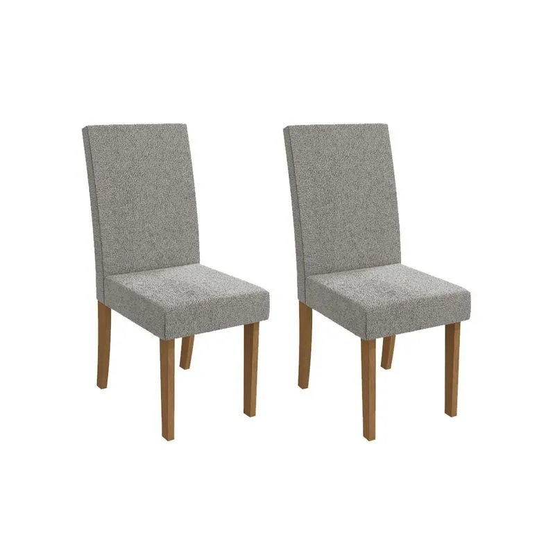 Kit 2 Cadeiras de Cozinha Dália 2CAD131 Madeirado 2 Un Canela/Boucle Cinza - Kappesberg