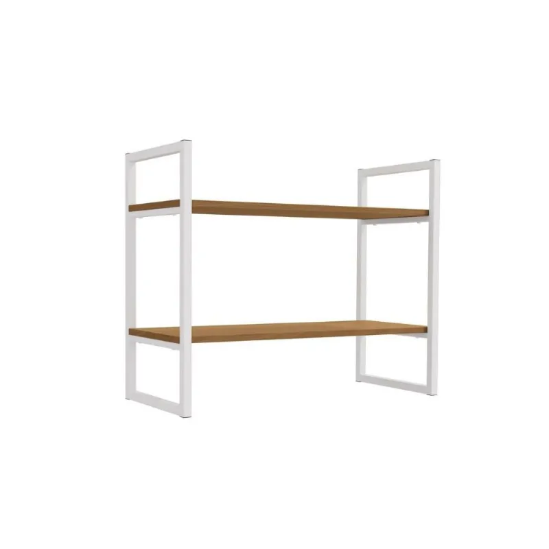 Prateleira Quarto Casal Industrial LI008 Canela/Branco - Kappesberg