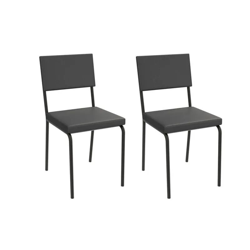 Cadeira de Cozinha Zaria 2C128PRF Aço Kit 2 Un Preto/ano Preto - Kappesberg