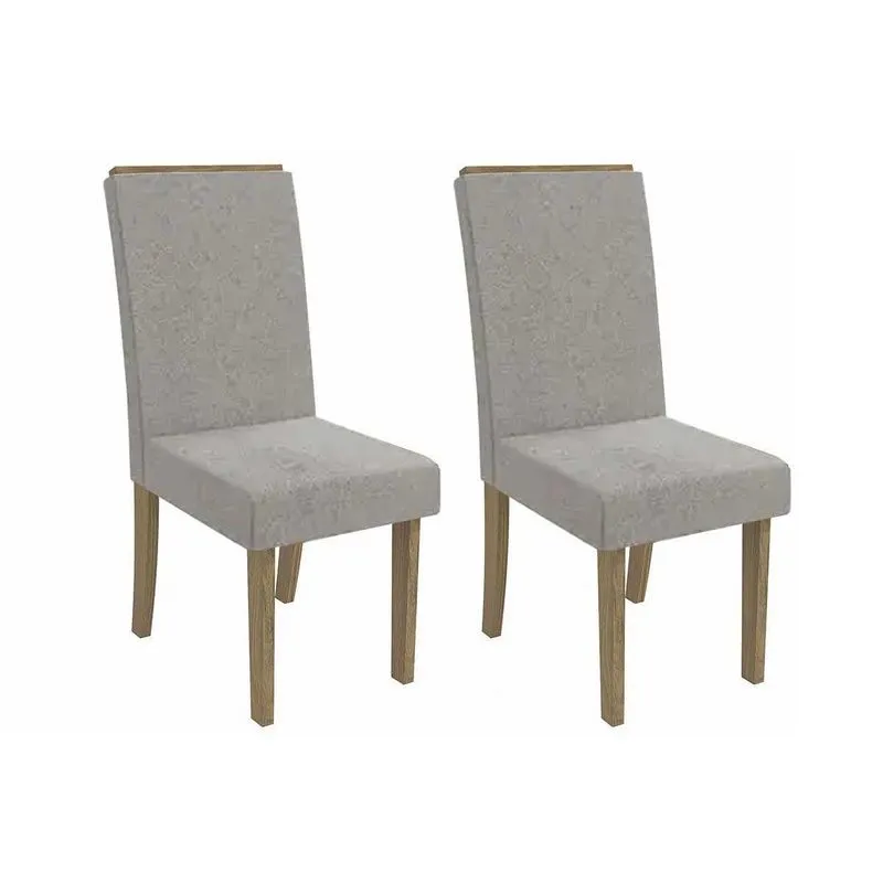 Kit 2 Cadeiras De Cozinha Íris 2cad142 Madeirado 2 Un Canela/boucle Bege Fendi - Kappesberg