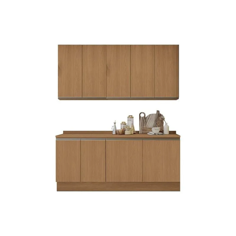 Kit Cozinha Modulada 6 Peças Maxxi (2Aéreos+2Balcões+2Complementos) C6P37 Canela - Kappesberg