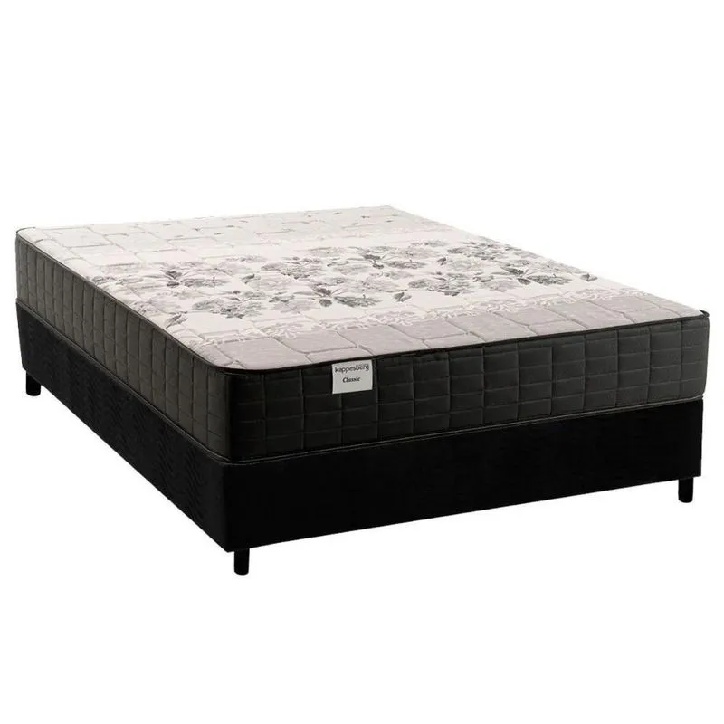 Cama Box Casal: Colchão Molas Masterpocket Ensacadas Kappesberg Classic + Base Crc Suede Black (138x188)
