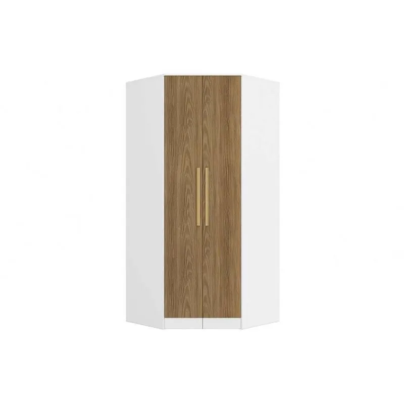 Guarda Roupa Modulado Closet De Canto Oblíquo Adapt N531 c- 2 Portas Branco-nogueira - Kappesberg