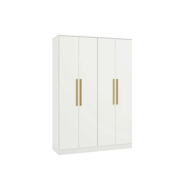 Módulo de Quarto Solteiro Guarda Roupa Adapt N536 c/ 4 Portas e 2 Gavetas Branco - Kappesberg