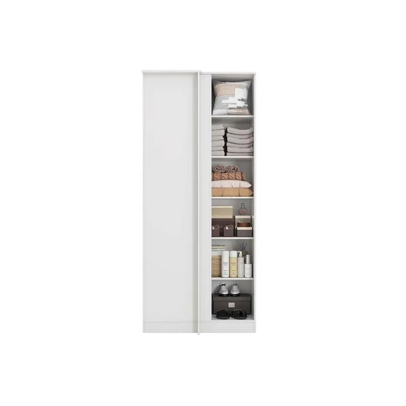 Módulo de Quarto Solteiro Guarda Roupa Canto Reto ARMC100AMDP Adapt s/ Portas 230x100cm Branco - Kappesberg