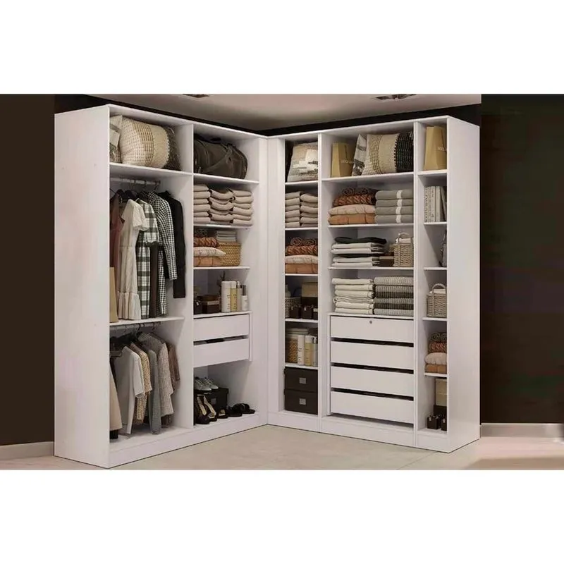Guarda Roupa Closet Casal Adapt 5 Peças (4 s + 1 Complemento) QCM08 Branco - Kappesberg