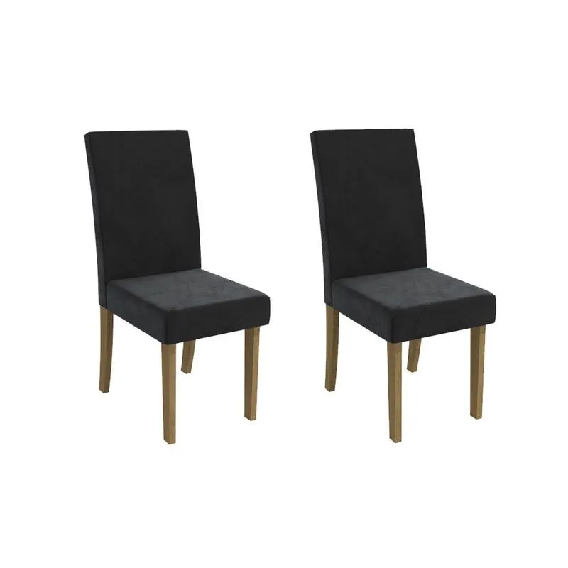 Cadeira De Cozinha 2cad131 Kit 2 Un Canela/suede Preto - Kappesberg