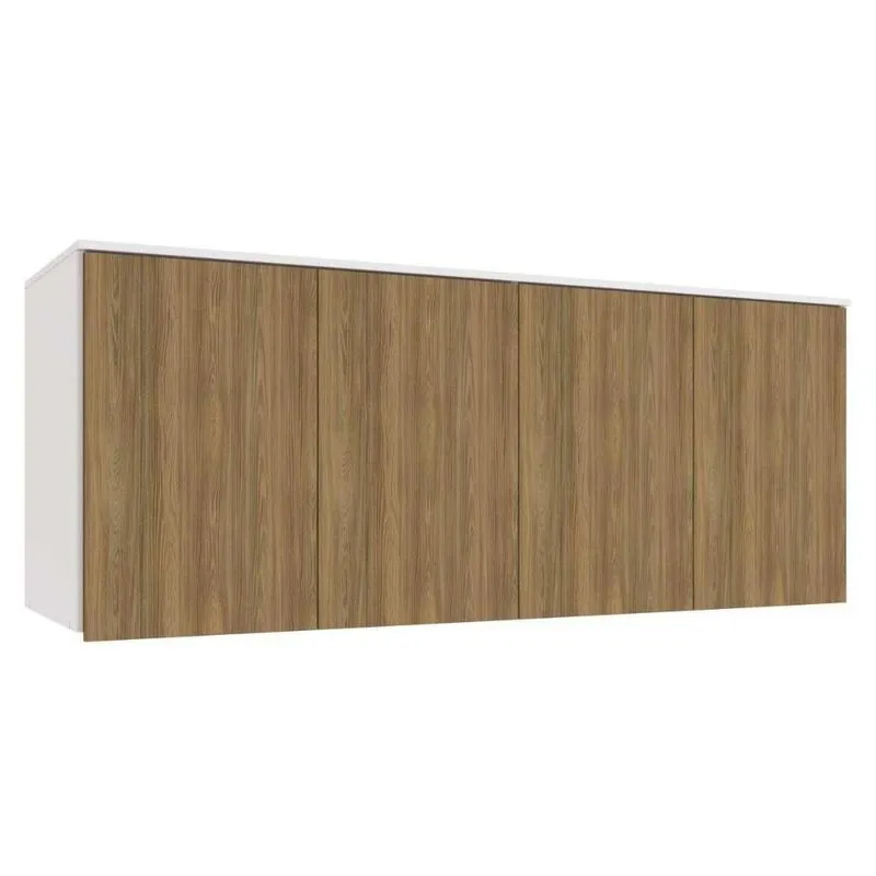 Armário Aéreo Modulado Ponte Queen Adapt N543 C- 4 Portas Branco-nogueira - Kappesberg