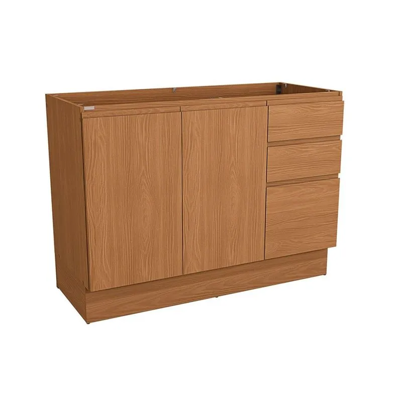 Gabinete de Cozinha Modulado Balcão Ciela R626 c/ 2 Portas e 3 Gavetas s/ Tampo 120cm Canela - Kappesberg