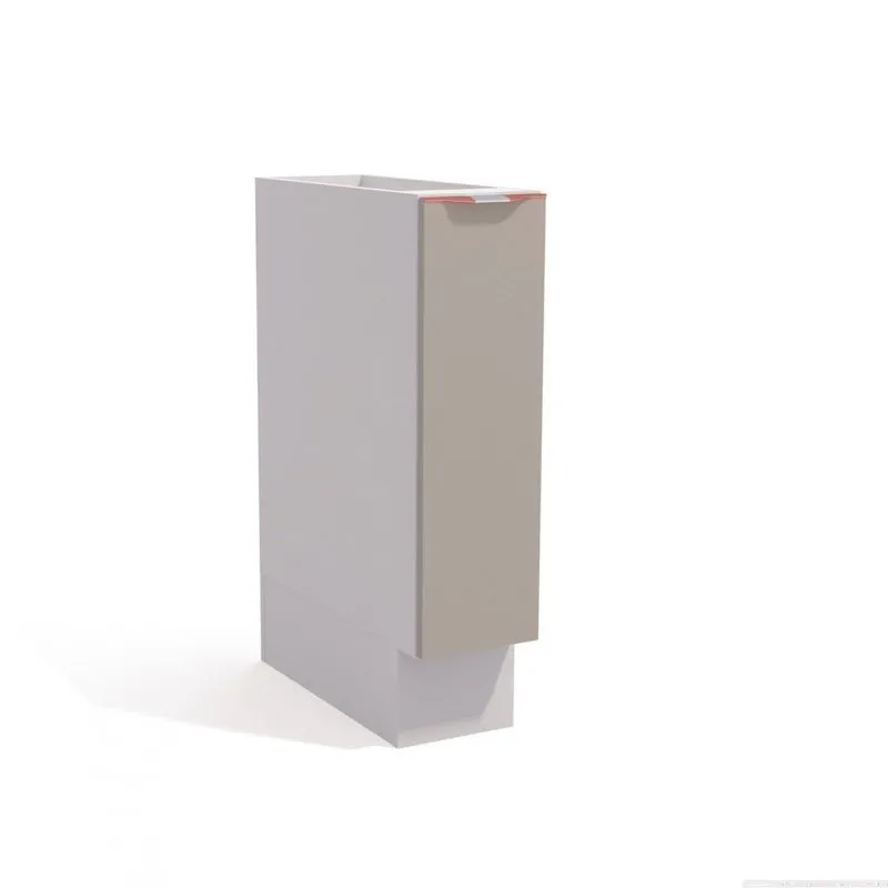 Balcão sem Tampo 1 Porta 20cm P301 Premium Kappesberg Branco/Linho Titânio