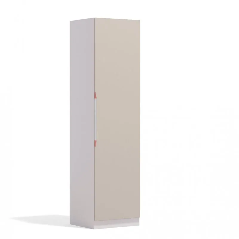 Guarda Roupa Modulado 1 Porta A-2300 L-600 Kappesberg Branco/Linho Titânio