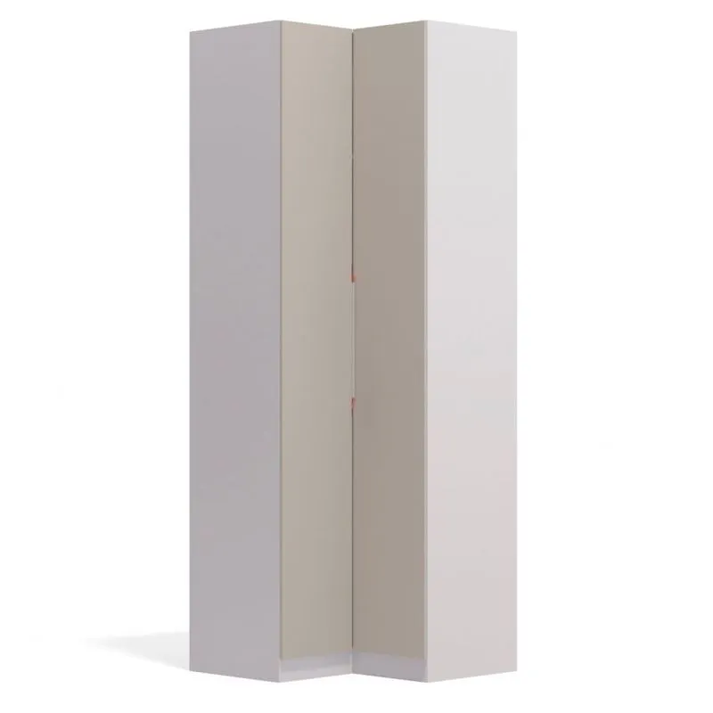Guarda Roupa Canto Modulado 2 Portas ALT2550 Kappesberg Branco/Linho Titânio