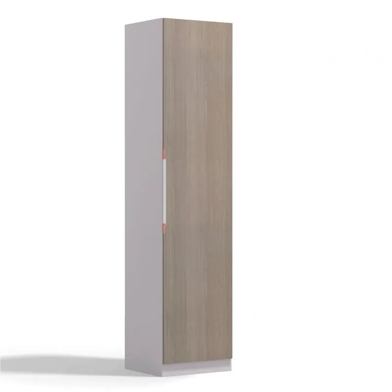 Guarda Roupa Modulado 1 Porta 3 Gavetas Premium Kappesberg Branco/Nogueira