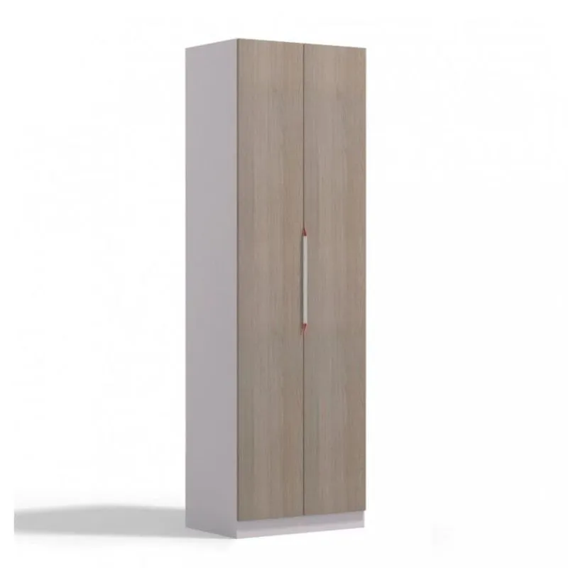 Guarda Roupa Modulado 2 Portas 3 Gavetas 255cmx80cm Kappesberg Branco/Nogueira