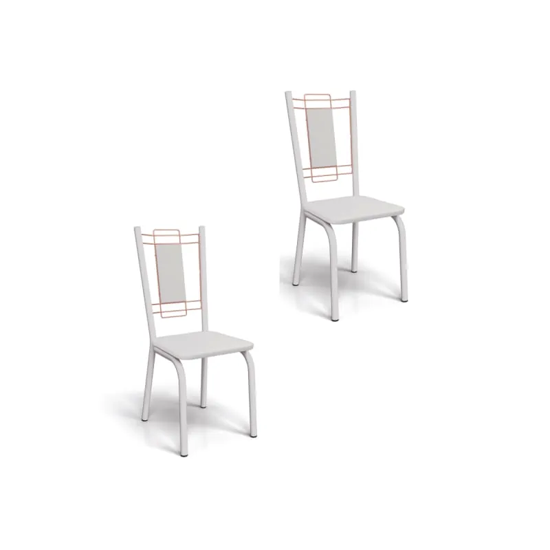 Kit 02 Cadeiras para Cozinha Florença 2C078BRF Branco - Kappesberg
