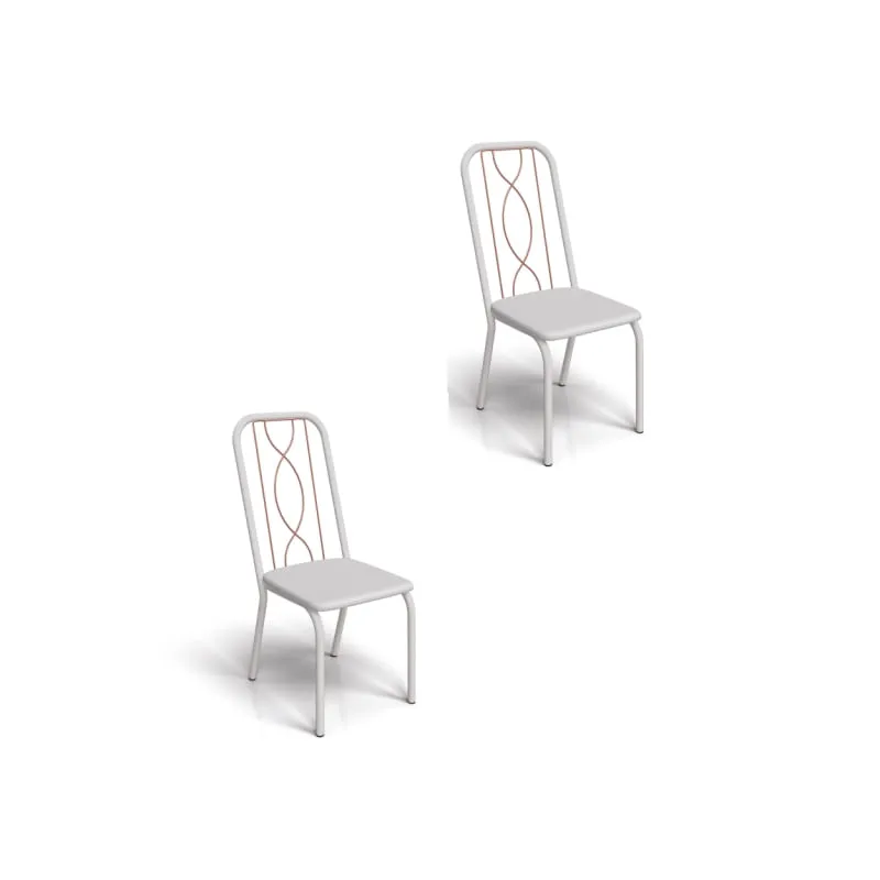 Kit 02 Cadeiras para Cozinha Viena 2C081BFR Branco - Kappesberg