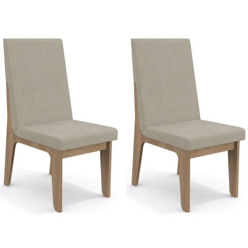 Kit 2 Cadeiras CAD102 para Sala de Jantar Nogal/Bege - Kappesberg