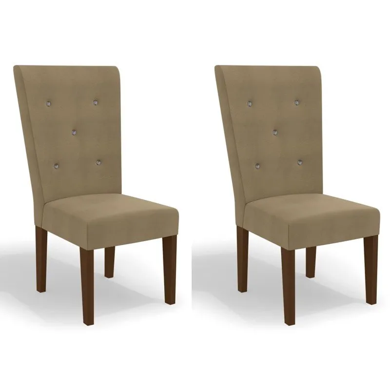 Kit 2 Cadeiras CAD109 para Sala de Jantar Walnut/Capuccino - Kappesberg