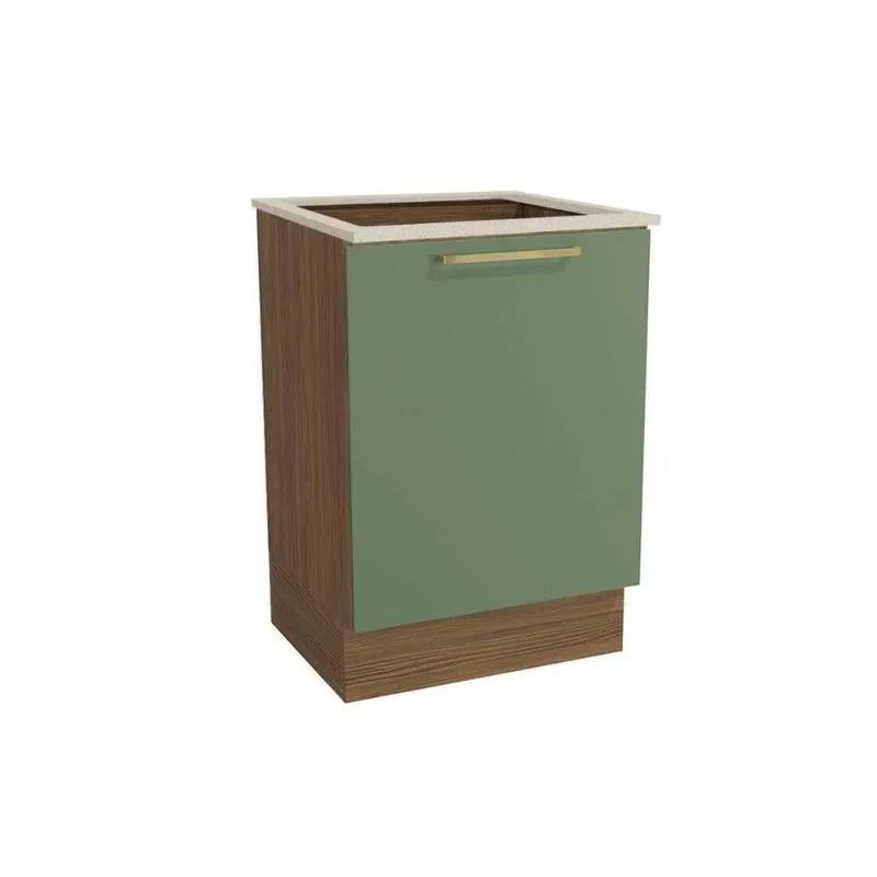 Balcão De Cozinha Modulado Botanic M629 Pcooktop 1 Porta Ctampo 60cm Nogueiraolivaorion