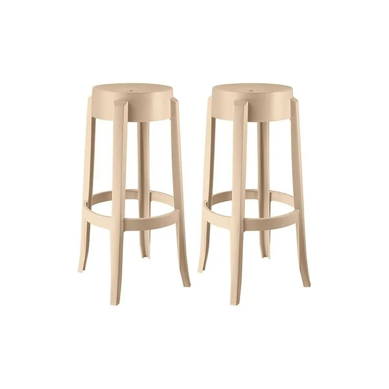 Kit 2 Banquetas Sala Jantar Shine UZ8007 2 Un Freijó/Suede Capuccino - Kappesberg