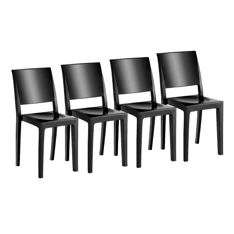 Cadeira Sala de Jantar Hydra Uz4002 Kit 4 Un Polipropileno Preto