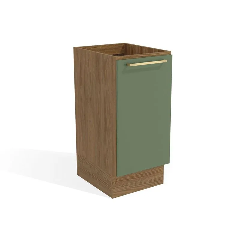Balcão de Cozinha Modulado Botanic M621 c/ 1 Porta 40cm Nogueira/Verde Oliva - Kappesberg