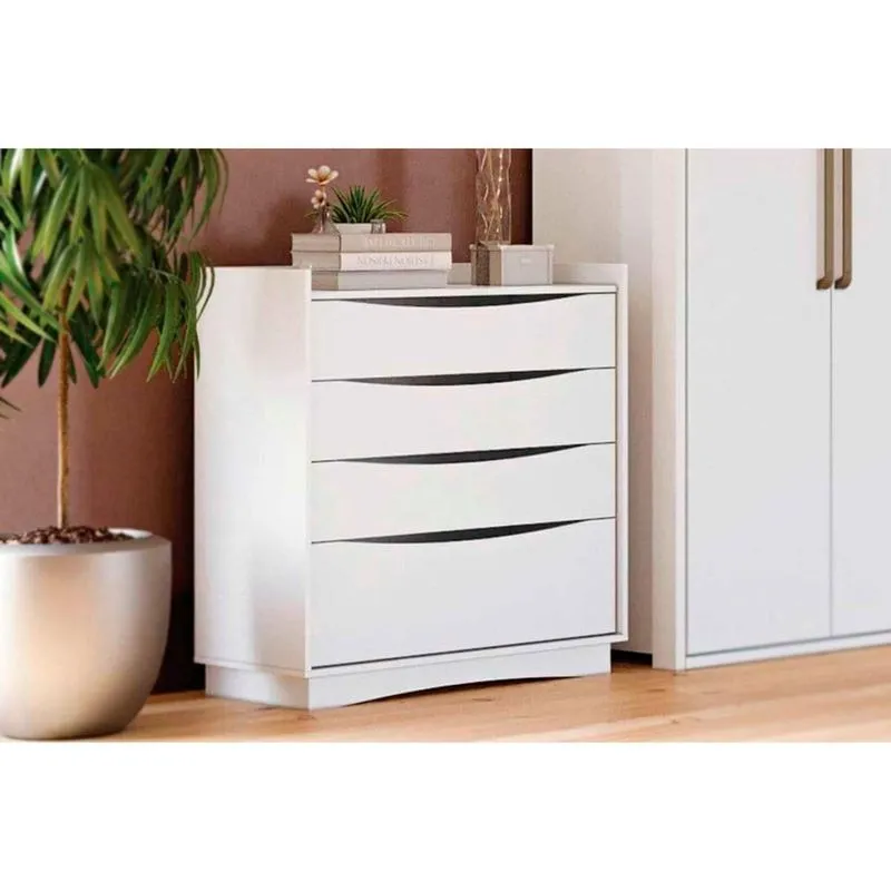 Cômoda Juvenil Complet M260 c/ 4 Gavetas Branco - Kappesberg