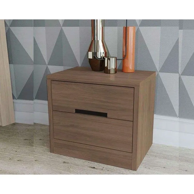 Mesa Cabeceira Infantil S822 c/ 2 Gavetas Nogueira - Kappesberg